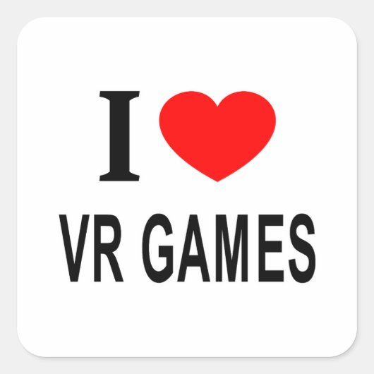 I VR ❤️GAMES I LOVE VR GAMES IハートVR GAMES スクエアシール (正面)