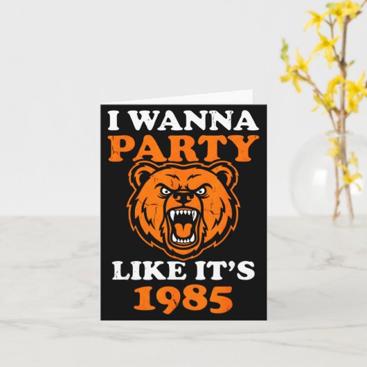 I W Party Like It’s 1985 Roaring Bear  カード (黄色い花)