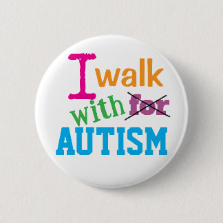 I Walk With Autism- Colorful Autism Awareness Pin 缶バッジ