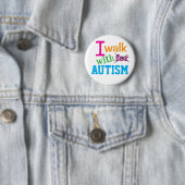 I Walk With Autism- Colorful Autism Awareness Pin 缶バッジ (インサイチュ)
