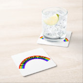 I Wanna Die - Rainbow スクエアペーパーコースター (インサイチュ)