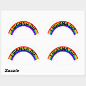 I Wanna Die - Rainbow 楕円形シール (シート)