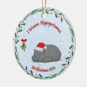 I Wanna Hippopotamus For Christmas ornament セラミックオーナメント (左)