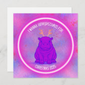 I Wanna Hippopotamus for Christmas - Purple シーズンカード (正面/裏面)