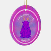 I Wanna Hippopotamus for Christmas - Purple セラミックオーナメント (右)