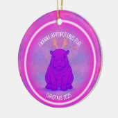 I Wanna Hippopotamus for Christmas - Purple セラミックオーナメント (左)
