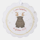 I Wanna Hippopotamus Reindeer for Christmas 2025 オーナメントカード (裏面)