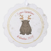 I Wanna Hippopotamus Reindeer for Christmas 2025 オーナメントカード (裏面)