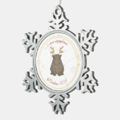 I Wanna Hippopotamus Reindeer for Christmas 2025  スノーフレークピューターオーナメント (右)