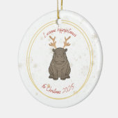 I Wanna Hippopotamus Reindeer for Christmas 2025  セラミックオーナメント (左)