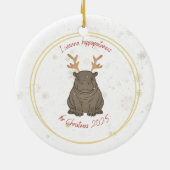 I Wanna Hippopotamus Reindeer for Christmas 2025  セラミックオーナメント (裏面)