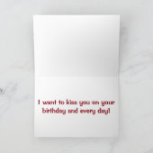 「I WANTイタリアン TO MAN U」(キスUを誕生日) カード (内部)