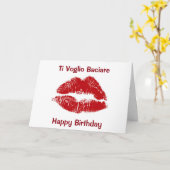 「I WANTイタリアン TO MAN U」(キスUを誕生日) カード (黄色い花)