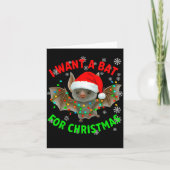 I Want A Bat For Christmas Bat Lovers Christmas Tr カード (正面)