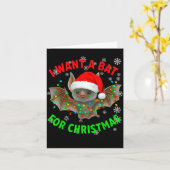 I Want A Bat For Christmas Bat Lovers Christmas Tr カード (黄色い花)