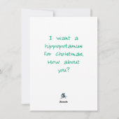 I want a Hippo -  Greeting Card シーズンカード (裏面)