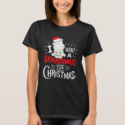 I Want A Hippopotamus For Christmas for Kids Match Tシャツ (正面)