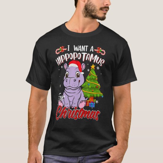 I Want A Hippopotamus For Christmas  Hippo Pajamas Tシャツ (正面)