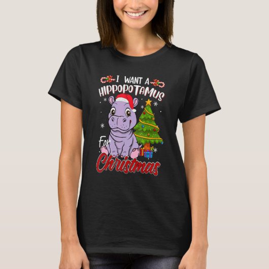 I Want A Hippopotamus For Christmas Hippo Pajamas  Tシャツ (正面)