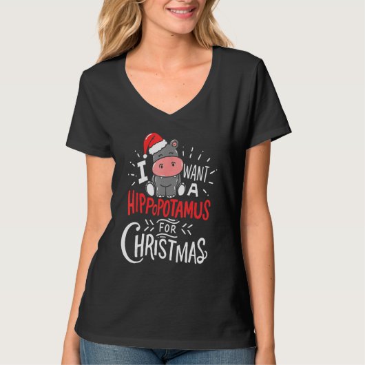 I Want A Hippopotamus For Christmas Xmas Hippo 5 Tシャツ (正面)