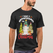 I Want A Hippopotamus For Christmas Xmas Tree Hipp Tシャツ (正面)