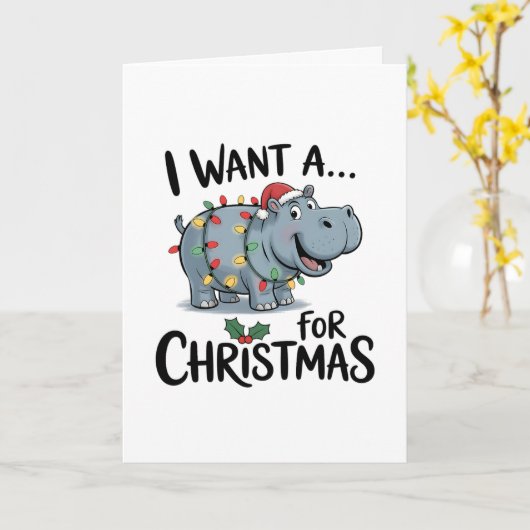 I Want a Hippopotomus for Christmas カード (黄色い花)