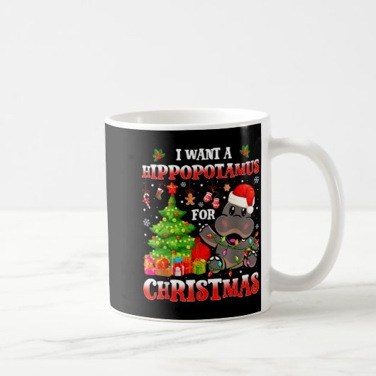 I Want A Hiptamus Christmas Funny Xmas Hip Lover  コーヒーマグカップ (右)