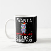 I Want A Hiptamus For Christmas Hip Xmas Girl Kid コーヒーマグカップ (左)