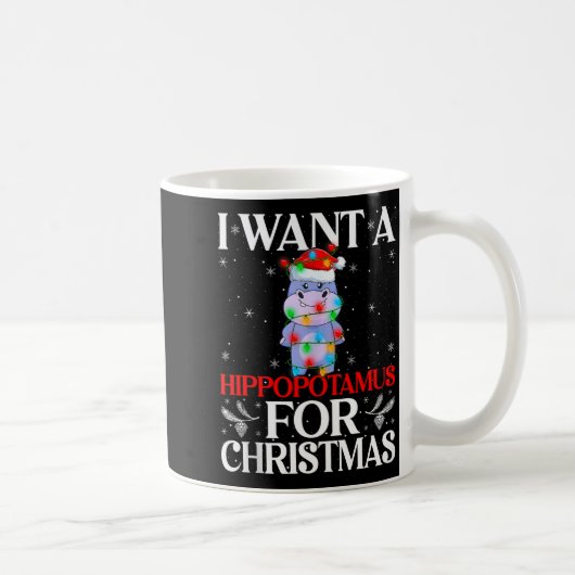 I Want A Hiptamus For Christmas Hip Xmas Girl Kid コーヒーマグカップ (右)