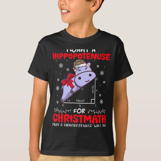 I Want A Hiptenuse For Christmath Math Teacher Chr Tシャツ (正面)