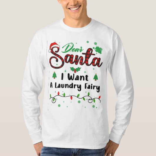 I Want A Laundry Fairy Matching Christmas Dear San Tシャツ (正面)