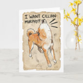 I Want Cillian Murphy – Fangirl Shiba Inu Card カード (黄色い花)