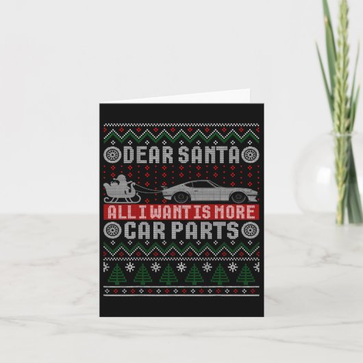 I Want Is More Car Parts Christmas Shirt Ugly Xmas カード (正面)