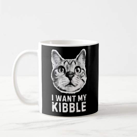 I Want My Kibble Mug - Funny Pet Lover Coffee Mug コーヒーマグカップ (左)