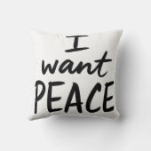 “I Want Peace”デザインスローピロー クッション (裏面)