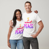 “I Want Peace” デザイン Tシャツ (ユニセックス)