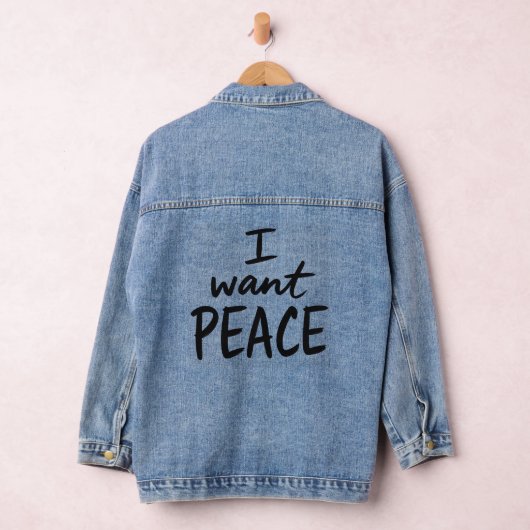 “I Want Peace” design Denim Jacket デニムジャケット (ハンガー)