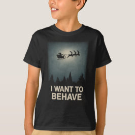 I Want to Behave – Vintage Dark Santa Silhouette T Tシャツ