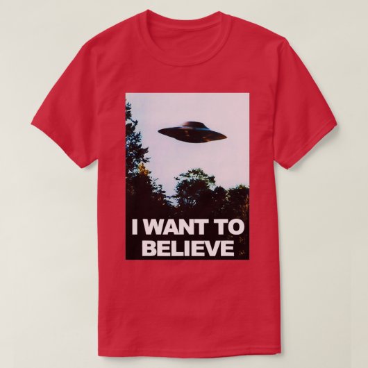 I Want To Believe Alien Ufo Ovni Hunter Tシャツ (デザイン正面)