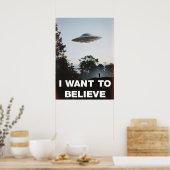 I Want To Believe UFO Retro Poster ポスター (キッチン)