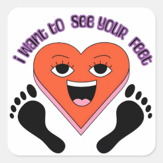 I want to see your feet stickers  スクエアシール