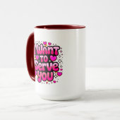 I Want To Serve You – Romantic Heart Design マグカップ (正面左)