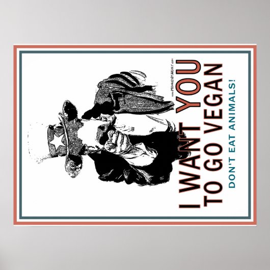 I Want You To Go Vegan ポスター (正面)