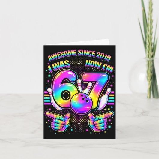 I was 6 i'm 7 bowling birthday party 7th birthday  カード (正面)