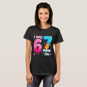 I Was 6 Now 7 7th Birthday Ice Cream Dripng Kids 6 Tシャツ (正面フル)