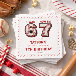 I Was 6, Now I’m 7 – Baseball 7th Birthday スタンダードカクテルナプキン