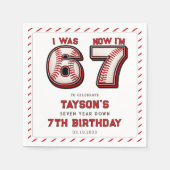 I Was 6, Now I’m 7 – Baseball 7th Birthday スタンダードカクテルナプキン (正面)