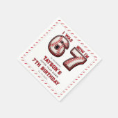 I Was 6, Now I’m 7 – Baseball 7th Birthday スタンダードカクテルナプキン (角)