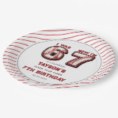 I Was 6, Now I’m 7 – Baseball 7th Birthday ペーパープレート (アングル)