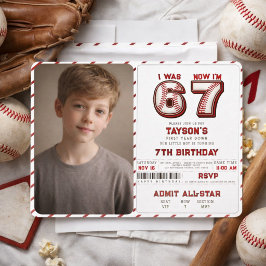 I Was 6, Now I’m 7 – Baseball 7th Birthday 招待状
